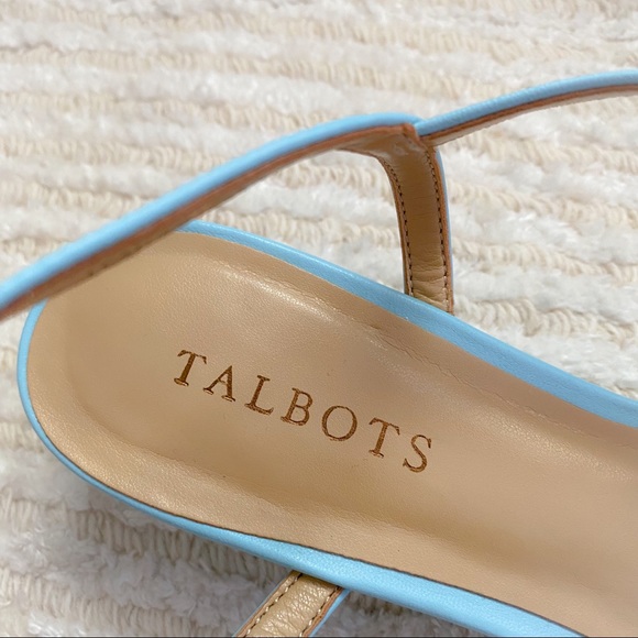 Talbots aqua Capri Crossed Napa Wedge Sandals - Picture 6 of 12
